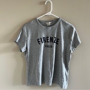 H&M Light Gray Crewneck Graphic T-Shirt